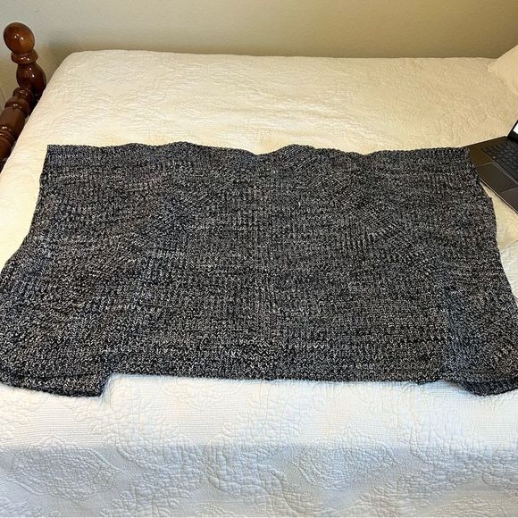 Women’s Oversized Soft Surroundings Black & White Knit Shawl Sweater One Size - Picture 9 of 14